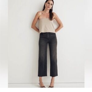 Madewell Vintage Wide Leg Crop Jean Washed Black